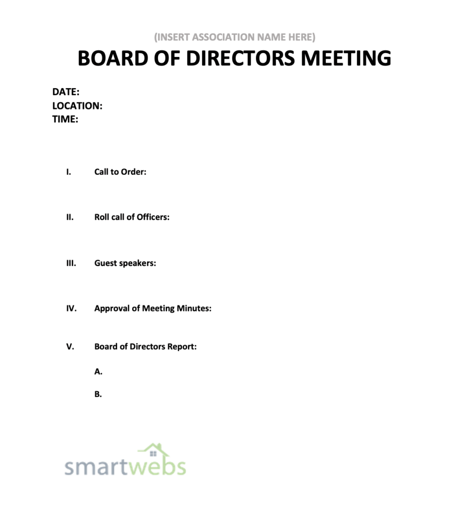 HOA Meeting Minutes Template